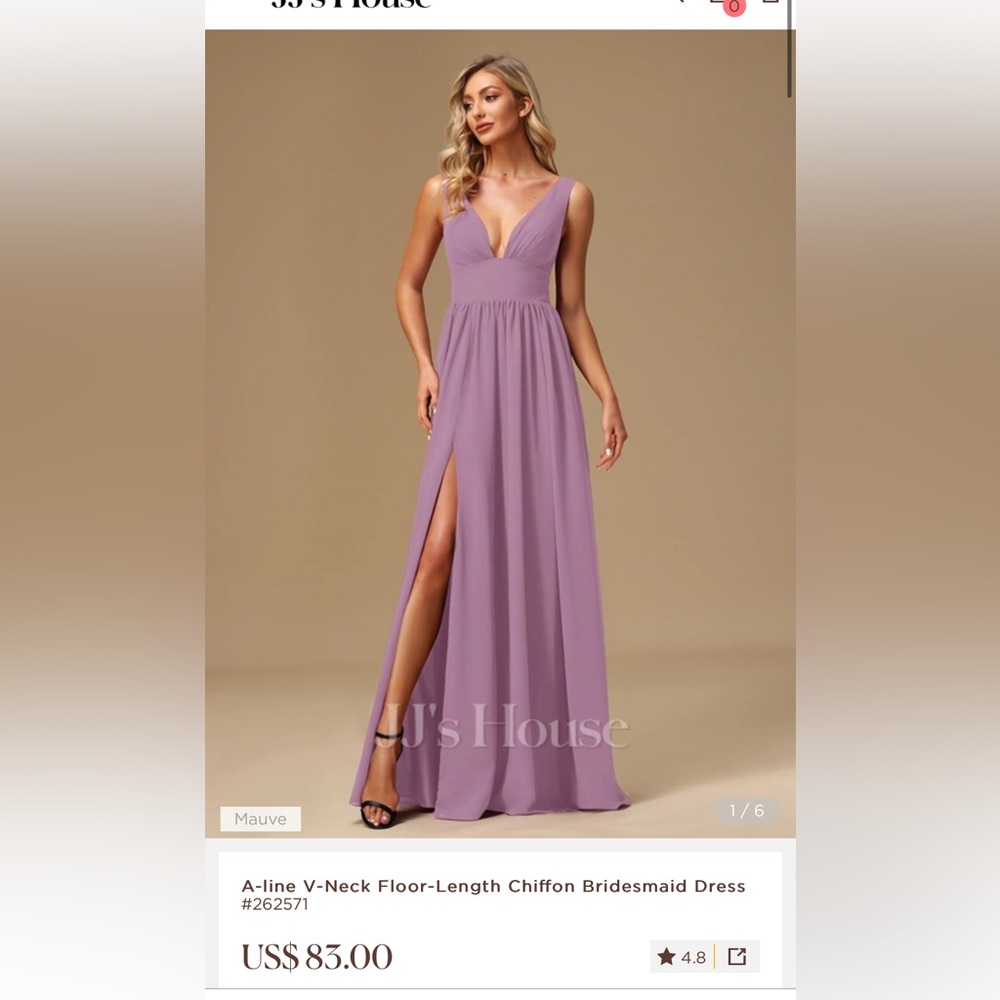 JJs House Beidesmaid Dress Mauve 18